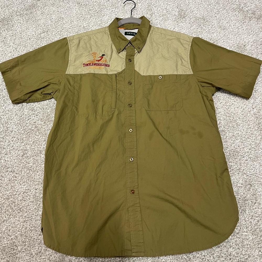 Orvis Men's Two-Tone Green Short Sleeve Shirt
